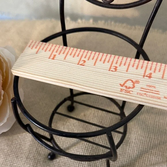 Honey Bee Black Metal Wire Plant Stand and Small Peony Silk Flower Vase - Picture 7 of 7